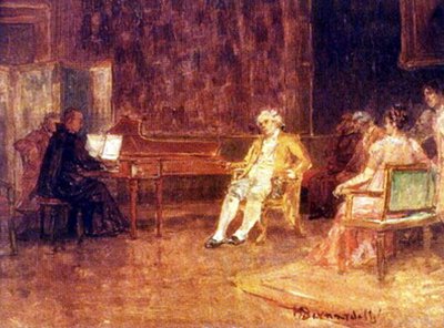 John VI Listening to Father Jose Mauricio Playing the Harpsichord by Henrique Bernardelli